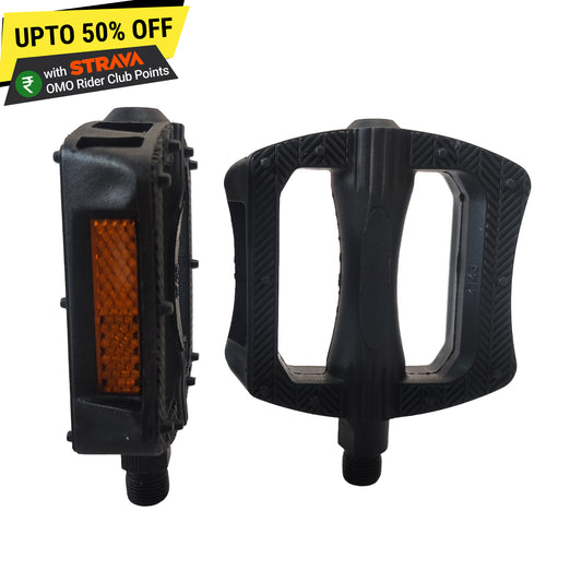 Buy online bicycle pedals for resin hybrid and mountain bike by omo bikes cycles side view