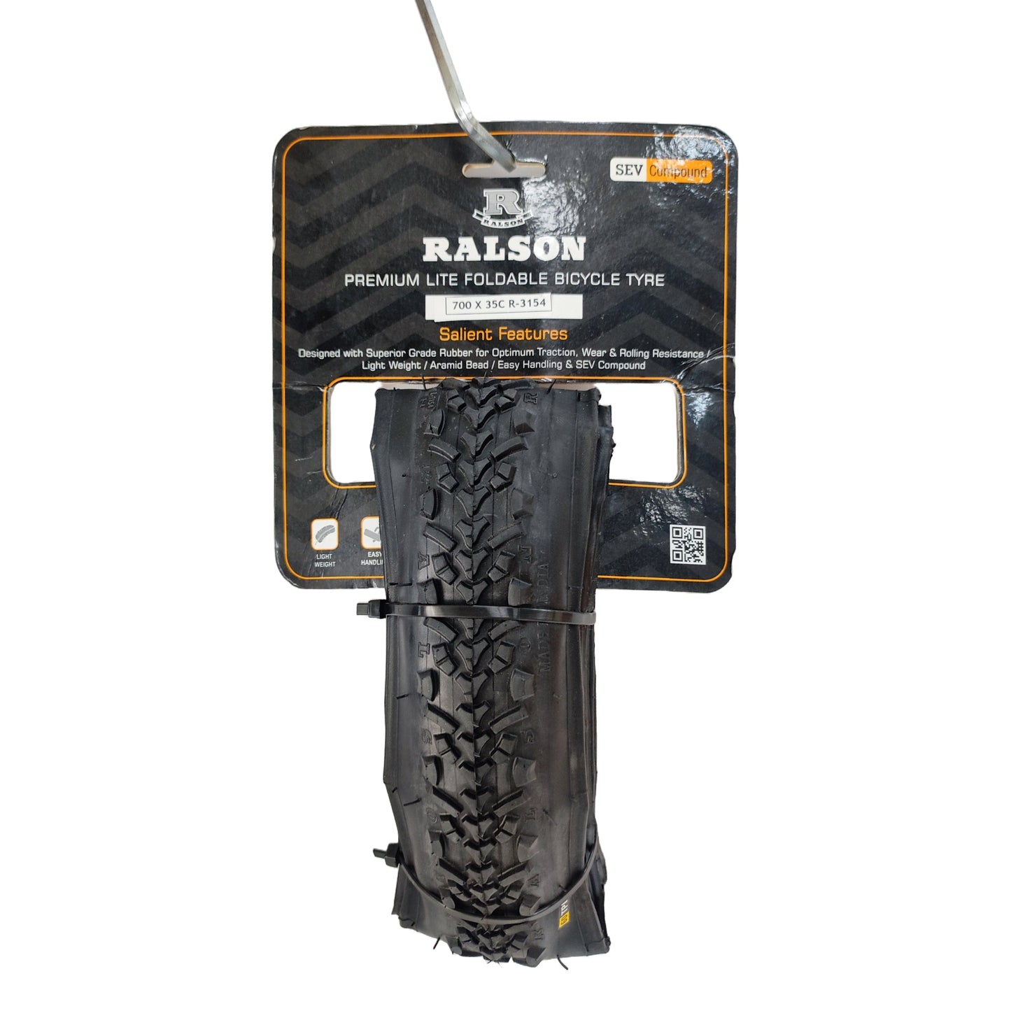 Bicycle tyre for hybrid bike, high puncher resistance tyre 60 tpi by ralson packing view 