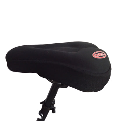 bicycle gel seat cover online shop by omobikes installed on bicycle seat side view 