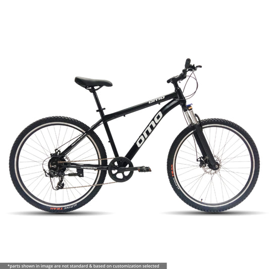 OMO bikes steel MTB bike shillong shimano gear mountain bike with suspension disc brakes in black color