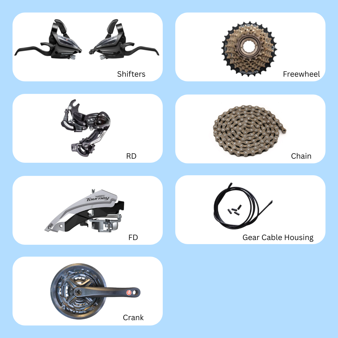 Shimano Gear Set — Single Speed to 21 Speed