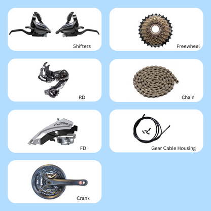 Shimano Gear Set — Single Speed to 21 Speed