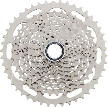 Shimano Deore M4100 10S Bicycle gear cassette on a white background