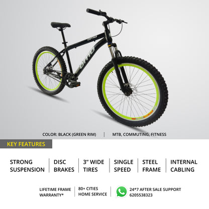 OMO bikes vagator semi FAT steel MTB bike single speed  mountain bike with suspension disc brakes key features