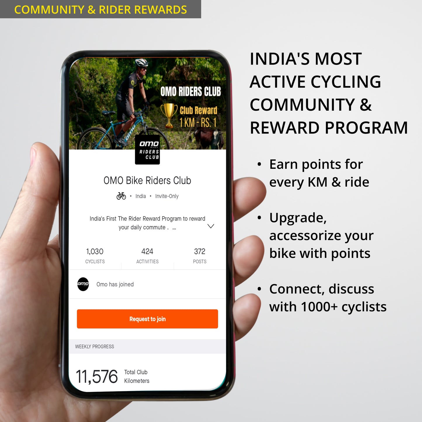 omobikes vagator geared semi fat MTB bike rider club india join to win rewards to upgrade bike accessories