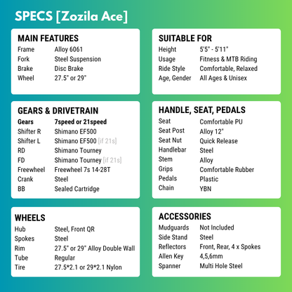 Zozila Ace [7/21 Gears MTB]