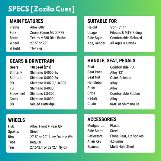Zozila Cues [18 Gears MTB]