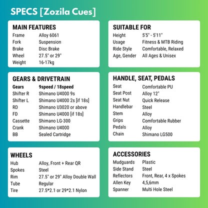 Zozila Cues [18 Gears MTB]