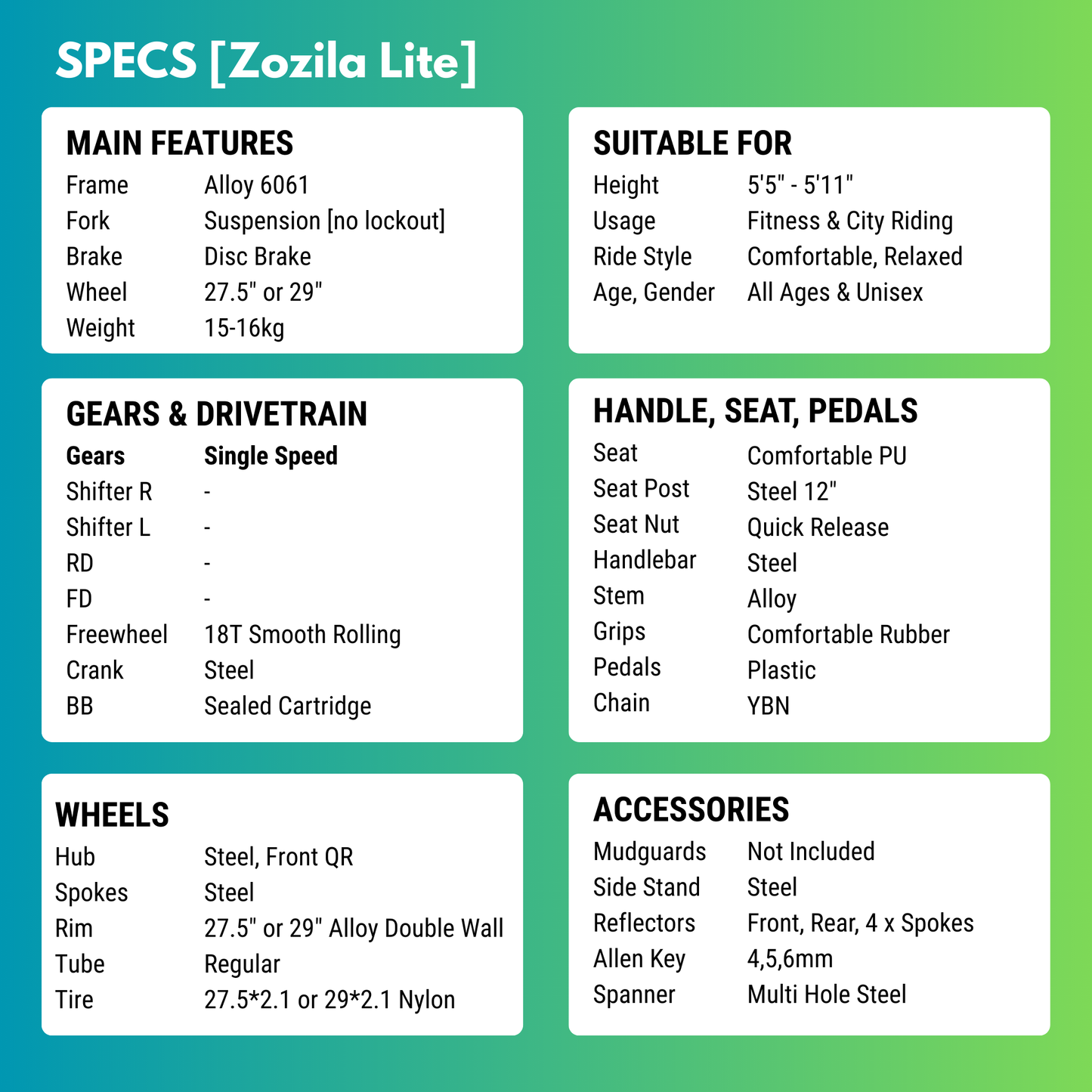 Zozila Lite [Single Speed MTB]
