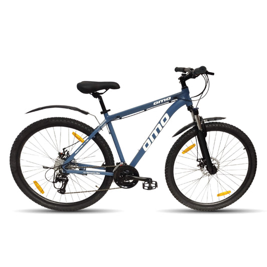 Zozila prime 8 and 24 gear mountain mtb bike under 20000 with lockout suspension and disc brake blue colour by omobikes