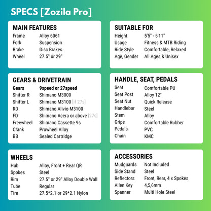 Zozila Pro [9/27 Gears MTB]