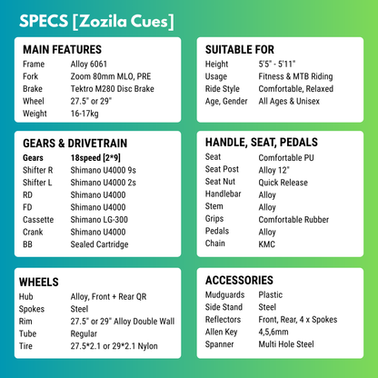 Zozila Cues [18 Gears MTB]