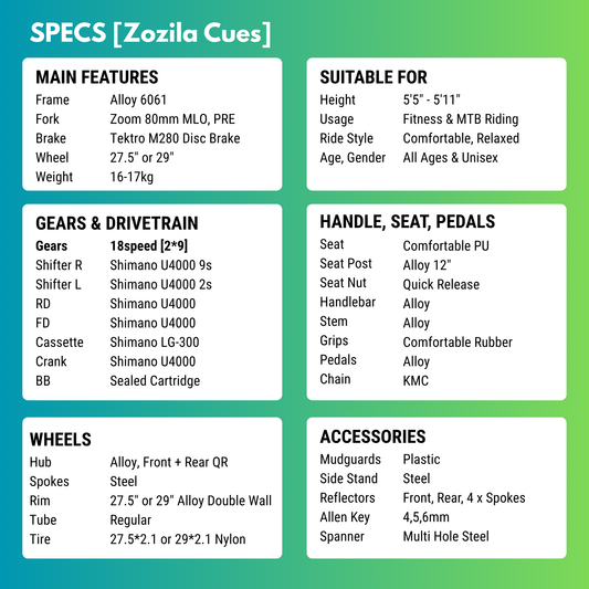Zozila Cues [18 Gears MTB]