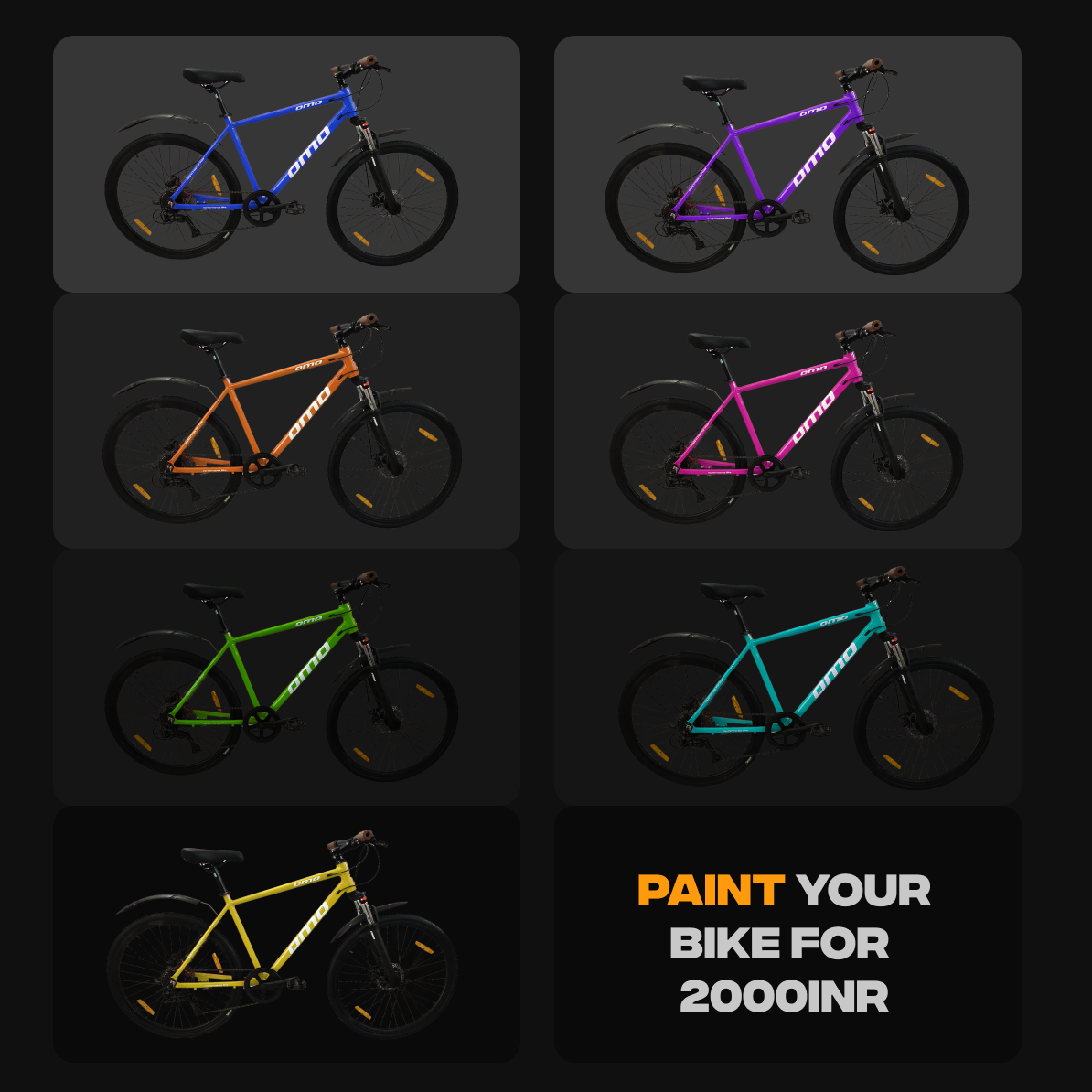 Zozila prime 8 and 24 gear mountain mtb bike Color variants by omobikes