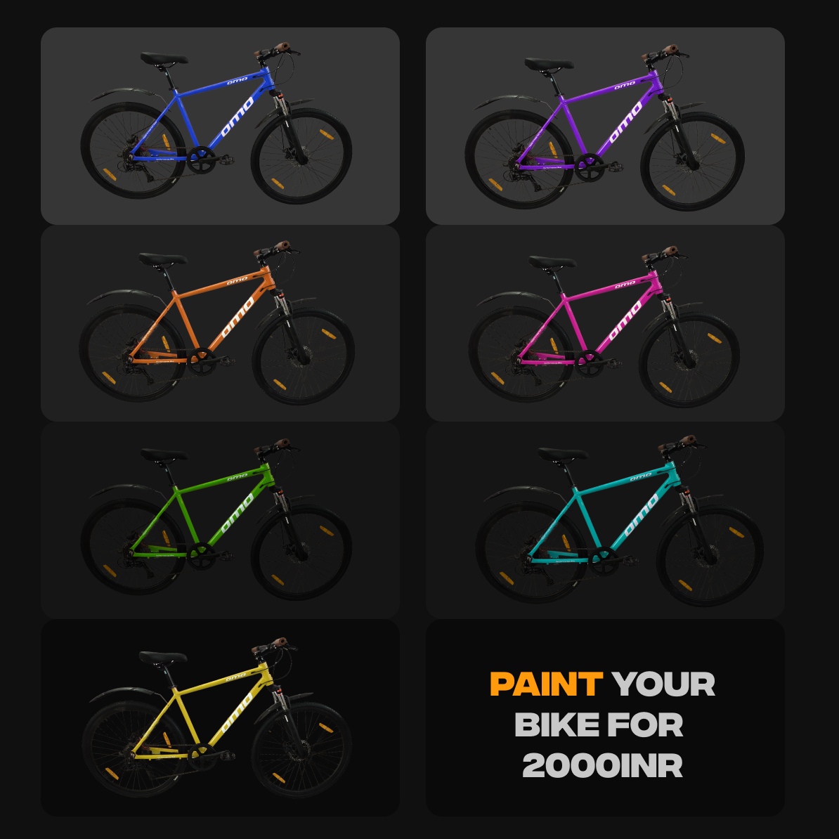 Zozila ace mountain MTB cycle colour customisation by omobikes