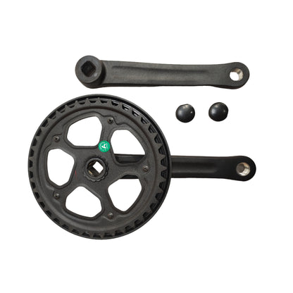 Bicycle crankset alloy single speed bottom view by omobikes