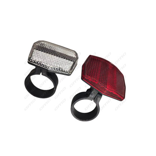 Bicycle Reflector Set | Front + Rear | Red & White – Universal Safety Reflectors for MTB, Hybrid & Kids Cycles