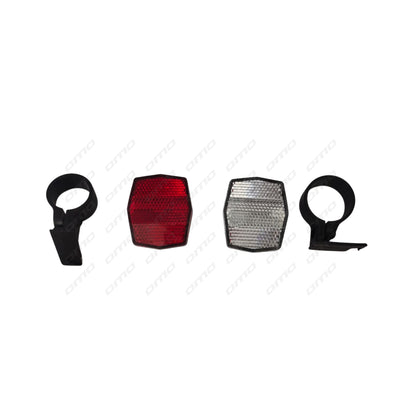 Bicycle Reflector Set | Front + Rear | Red & White – Universal Safety Reflectors for MTB, Hybrid & Kids Cycles