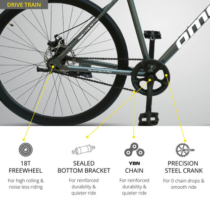 hampi lite single speed alloy frame drive train view