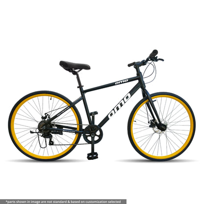 Hampi 700 alloy frame hybrid bike under 15000 in india online by omobikes yellow color