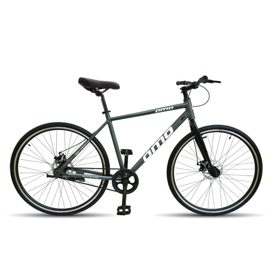 Hampi lite Best single speed alloy frame hybrid bike under 15000 in india omobikes hampi 700 grey color