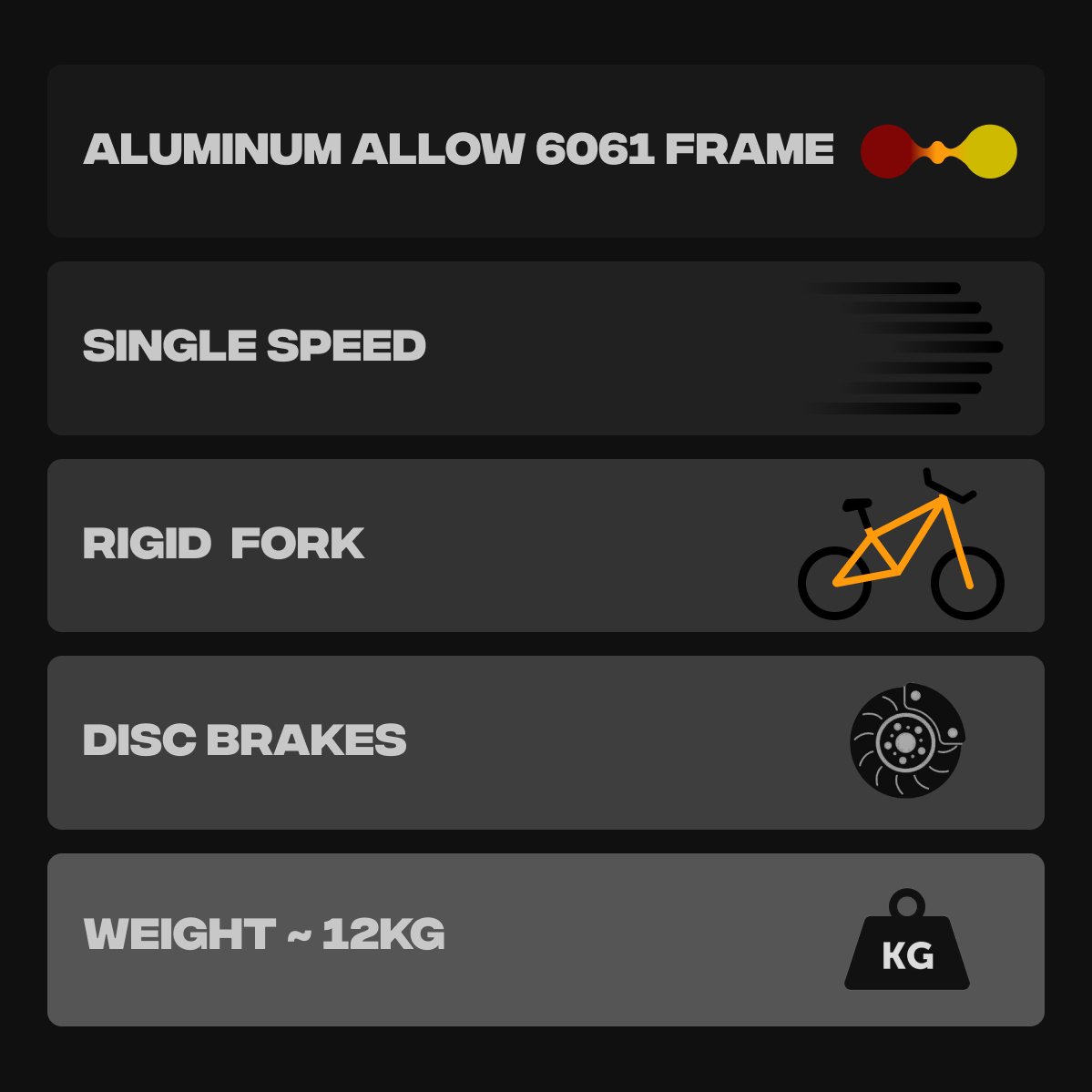 hampi lite key feature aluminium frame