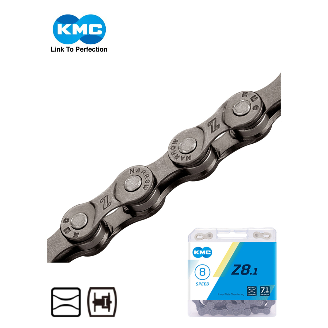 KMC Z8.1 Bicycle Chain for 8, 24 Gear (Grey)