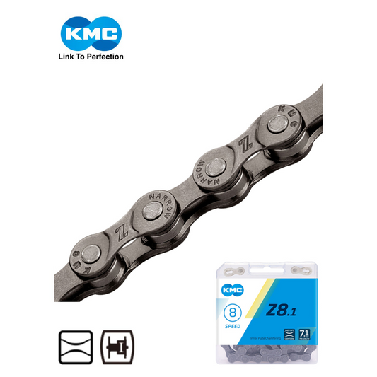 KMC Z8.1 Bicycle Chain for 8, 24 Gear (Grey)
