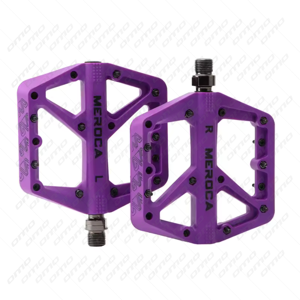 Meroca Nylon Wide Platform Bike Pedals | Non-Slip, Plain Bearing