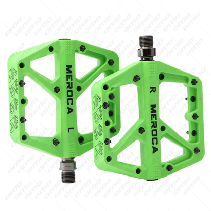 Meroca Nylon Wide Platform Bike Pedals | Non-Slip, Plain Bearing