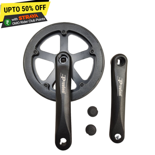 Bicycle crankset prowheel alloy single speed top view spare part by omobikes
