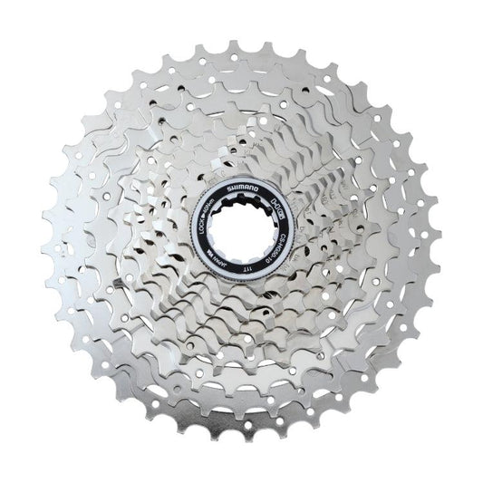 Shimano Deore HG50 10 Speed Bicycle gear cassette on a white background