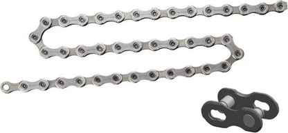 Shimano CN-HG601 Bicycle chain with a link and connector on a white background