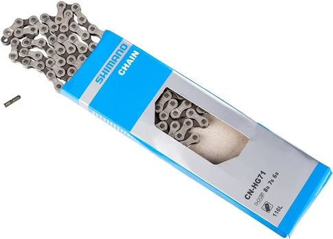 Shimano CN-HG71 bicycle chain packaging  on a white background