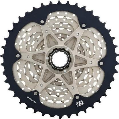 Close-up of Shimano Tiagra HG500 gear cassette on a white background