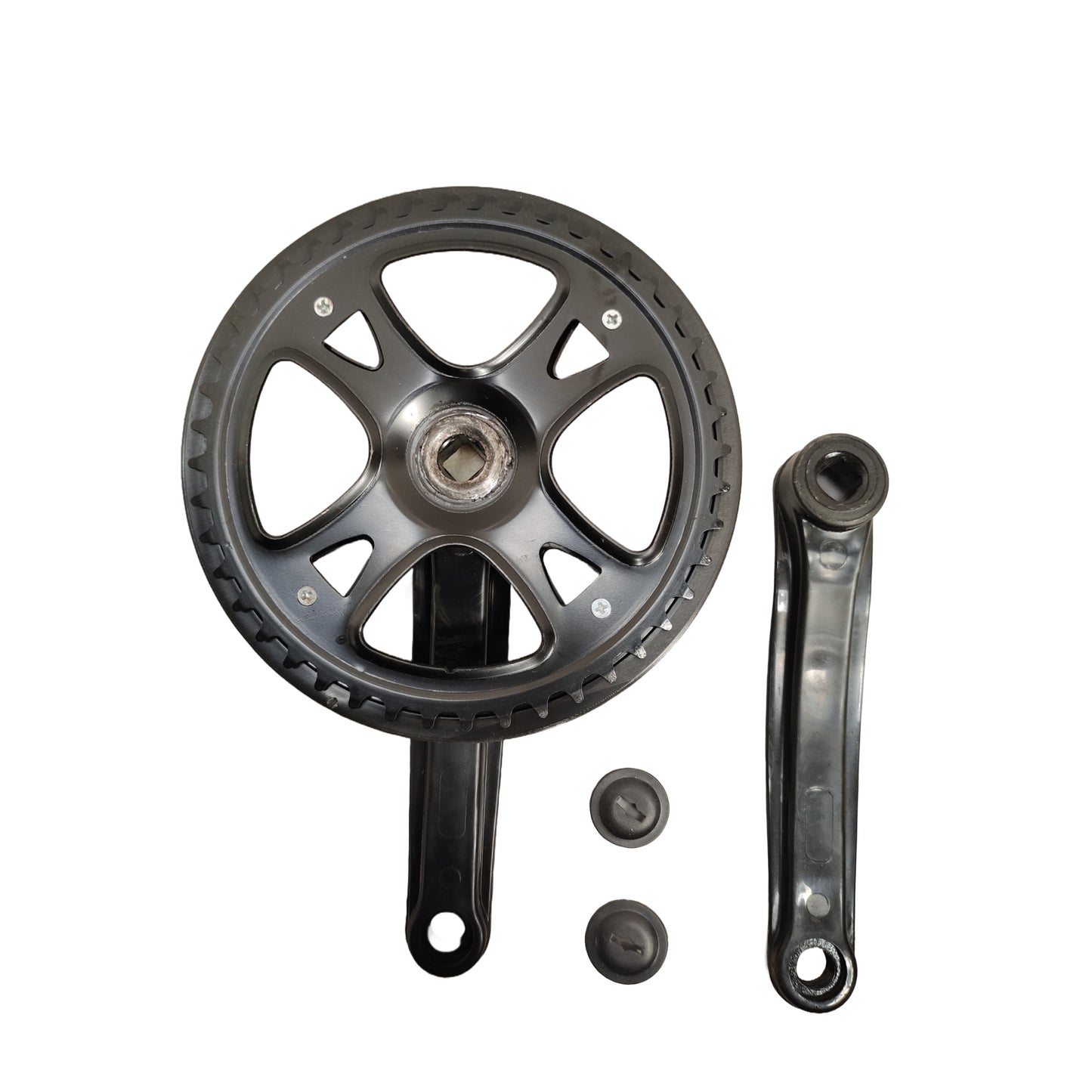 Bicycle crankset single speed steel bottom view spare part by omobikes