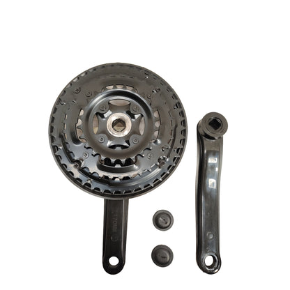 Bicycle crankset geared steel bottom view spare part by omobikes