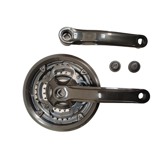Bicycle crankset geared  steel top view spare part by omobikes