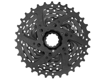 SunRace M55 8 Speed Black bicycle gear cassette backside