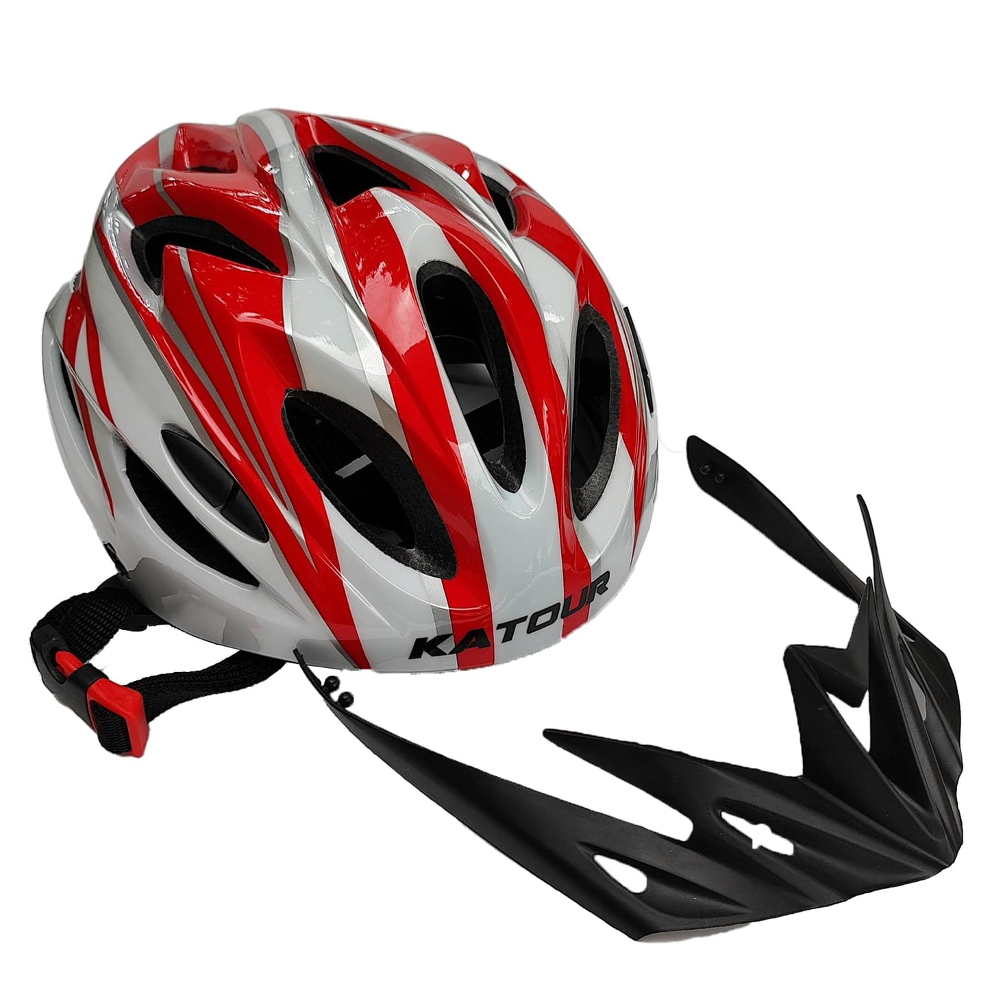 Bicycle helmet red color front head view by omobikes