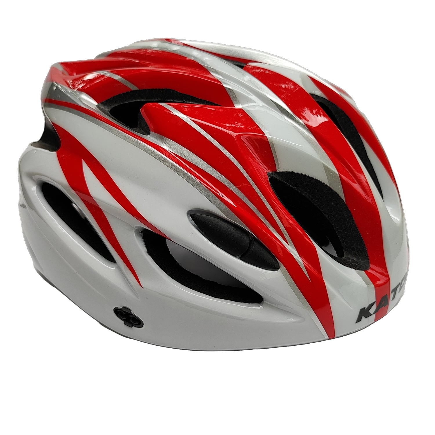 Bicycle helmet red & white color side view by omobikes