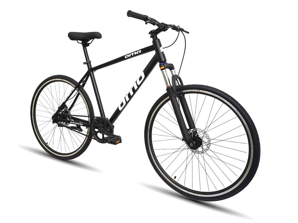 Best alloy frame with loukout suspension single speed without gear hybrid bike under 15000 price in India online by omobikes