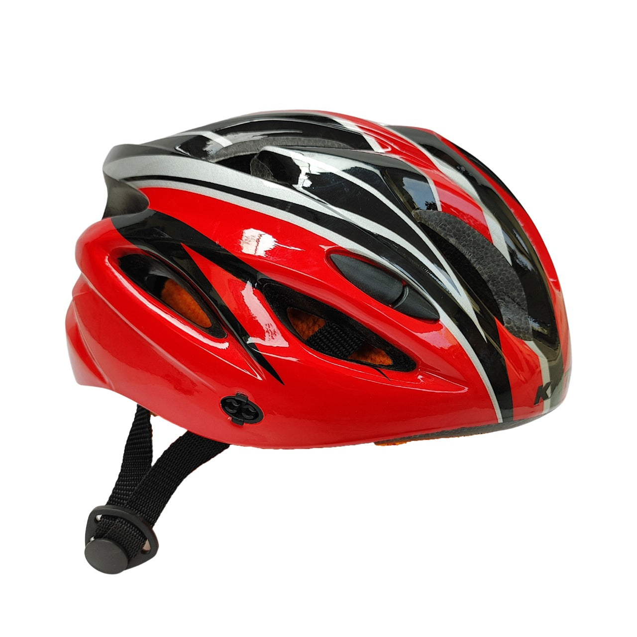 Bicycle helmet red color side view by omobikes