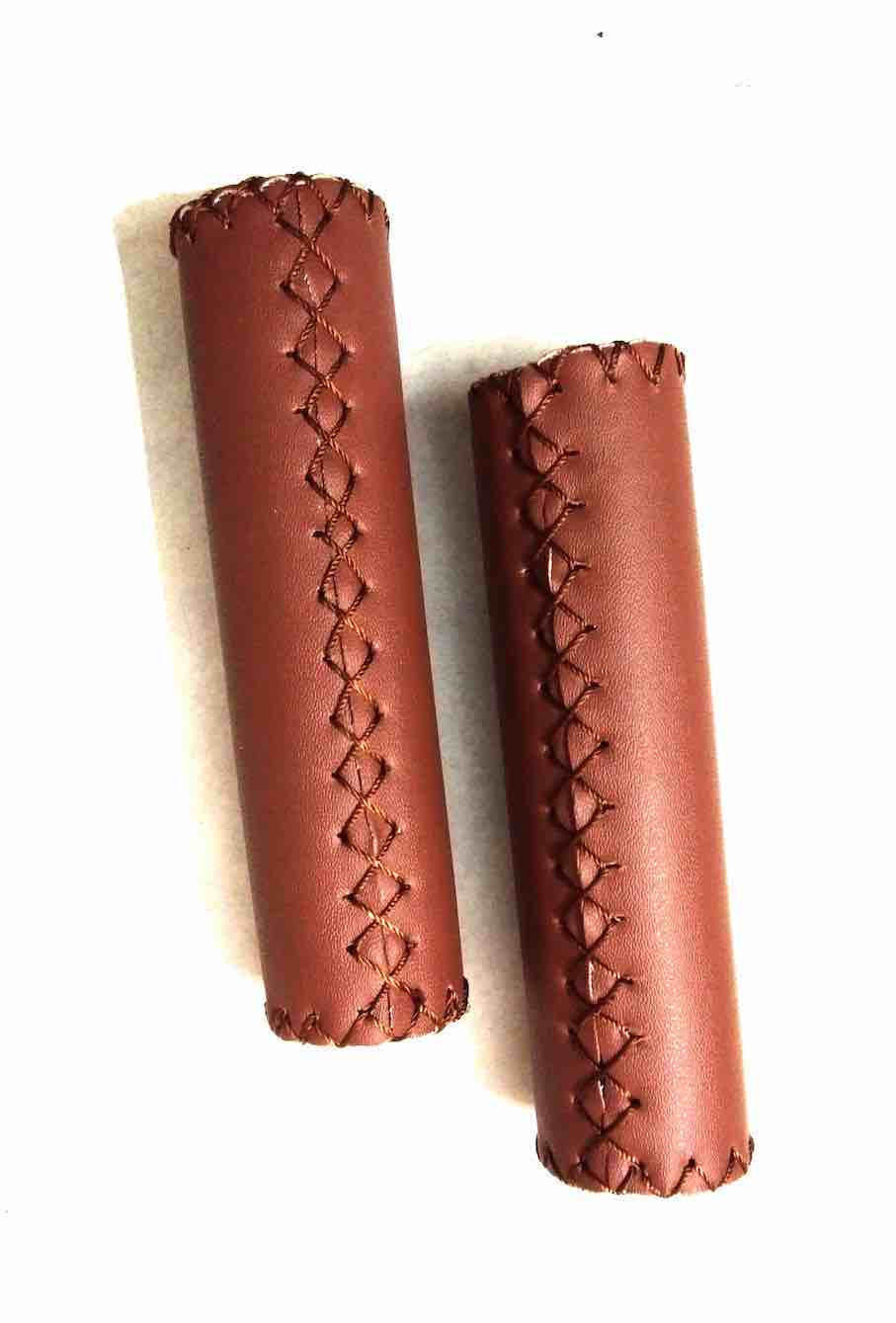 Bicycle grip brow leather bottom view by omobikes